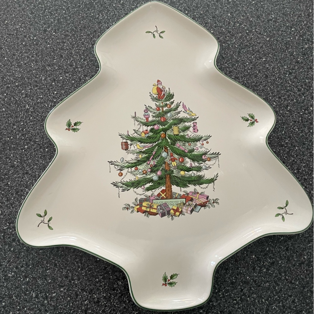 Beautiful Spode Christmas Tree serving plate.
